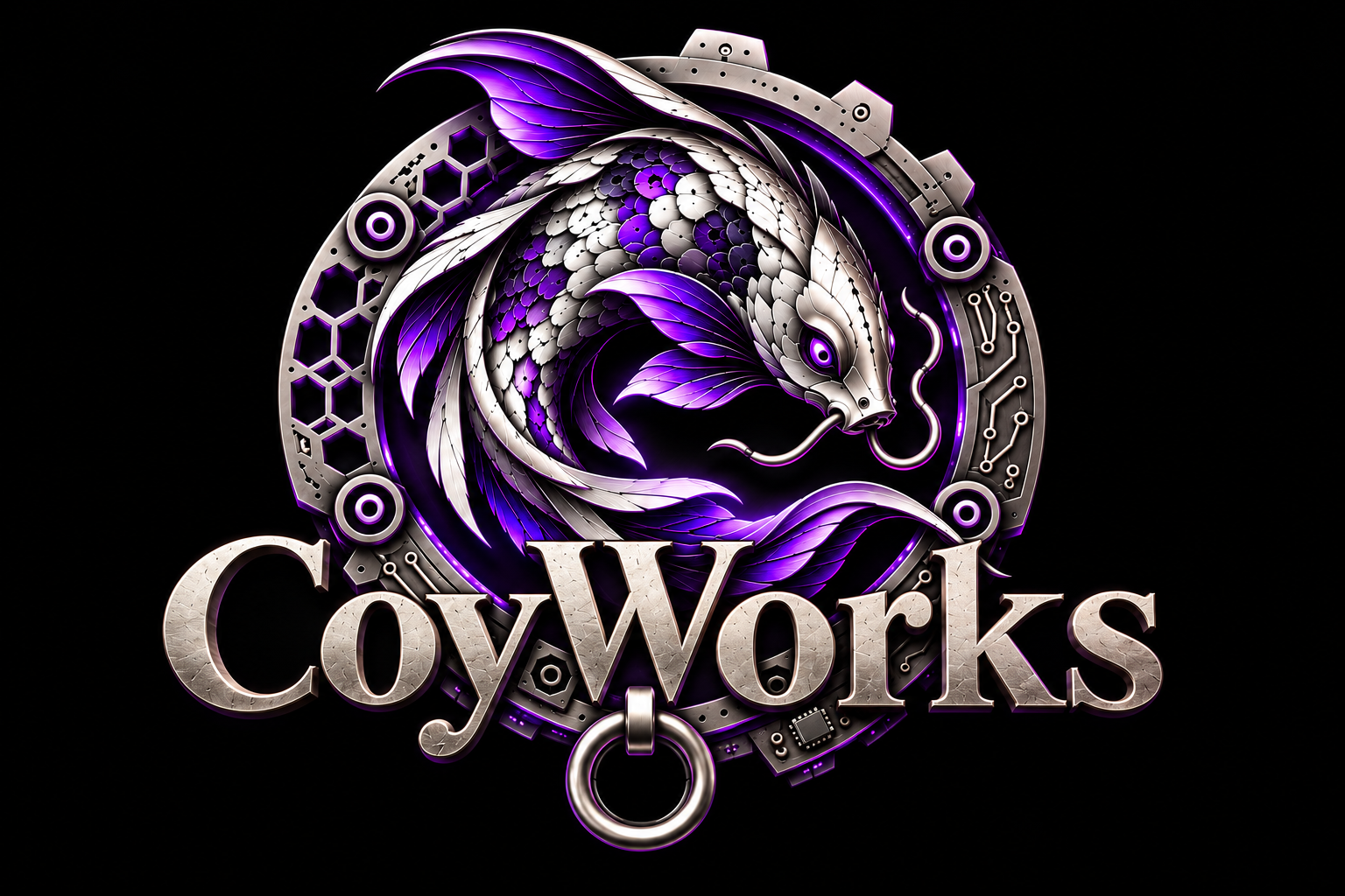 CoyWorks purple koi logo